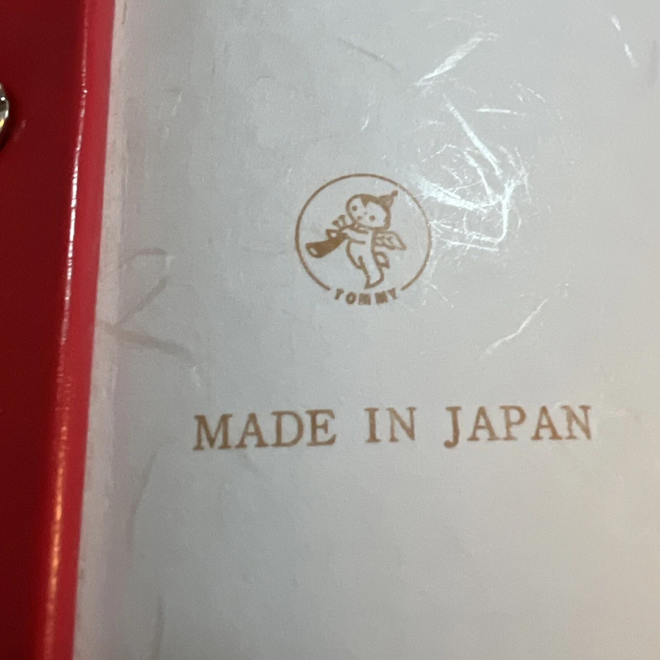 Álbum de fotos vintage japonés asiático metálico cubierto de oro rojo grúas Tommy Foto 3 de 4