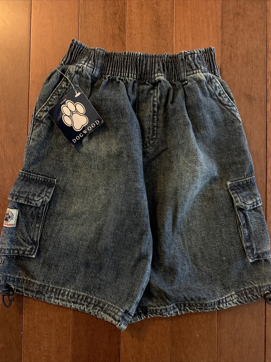 Vtg NEW 90s Dogwood Dungrees Rip stop Cargo Denim Shorts