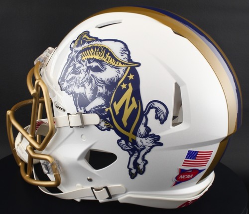 NAVY MIDSHIPMEN NCAA Riddell Speed Full Size AUTHENTIC Football Helmet - Picture 3 of 4