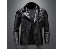 Men 100% Guarantee High Quality Leather Jacket Fashion Motorcycle Outerwear