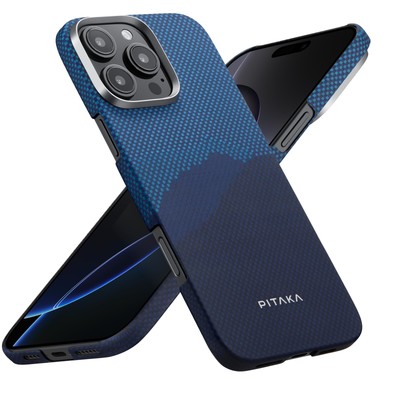 PITAKA for iPhone 16 Pro Floating Woven Case MagSafe Compatible Top and Bot 110