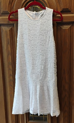 #ad Aqua Athletic Women#x27;s White Lace Tennis Dress Large Nylon Spandex NEW $7.50