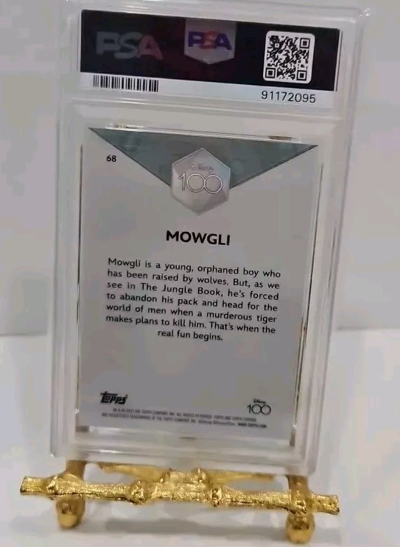 2023 Topps Chrome Disney100 Mowgli #68 Purple Refractor /299 PSA 9