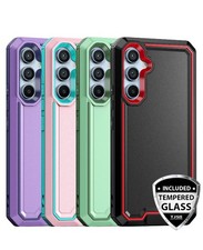 For Samsung Galaxy A16 A14 A15 A54 5G Phone Case PC TPU Cover Tempered Glass