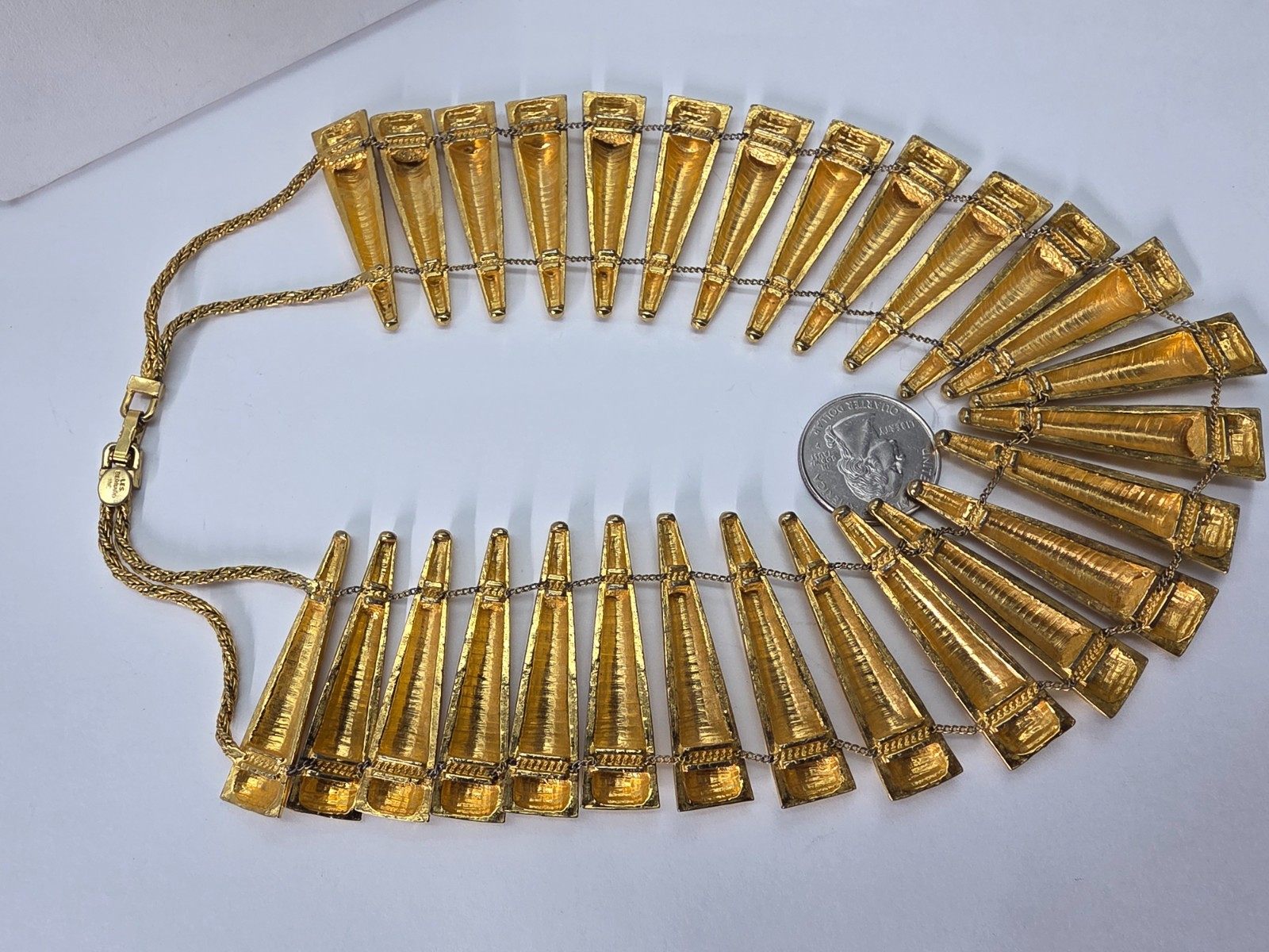 Signed Les Bernard Runway Statement Collar Gold P… - image 4