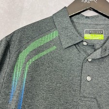 PGA Tour Golf Polo Mens Large Pro Series Athletic Fit Gray Shirt Motionflux NWT