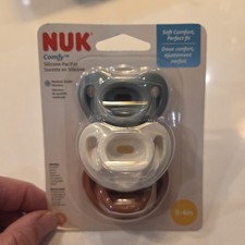 0-6m 3 Pacifiers NUK Comfy Medical Grade Silicone Orthodontic New in Packaging