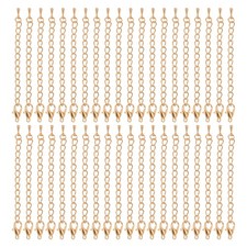 3.4 Inch Necklace Extender, 60 Pcs Lobster Necklace Extender, Light Gold