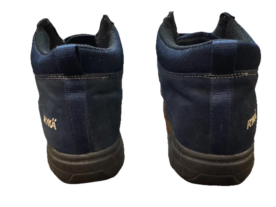 Ryka Aura Single Strap Womens Sz 11 Suede Ankle Boots Booties Navy Blue Slip On - Image 2 of 4