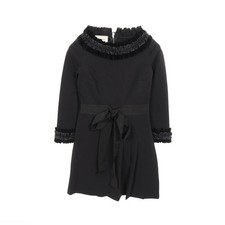 【Dresses】GUCCI dress in black nylon with ruffles and ribbons. From Japan USED