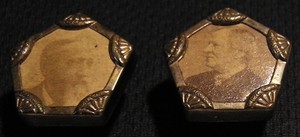 1888 BENJAMIN HARRISON - LEVI MORTON ELECTION CAMPAIGN PHOTO BUTTON STUD PIN LOT