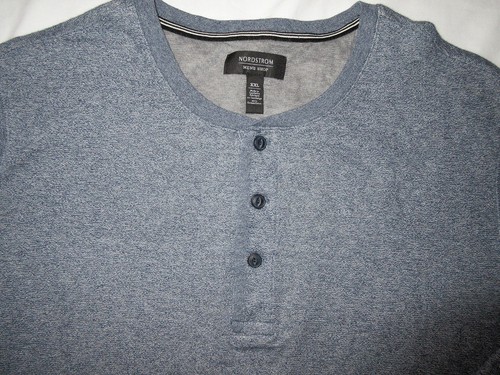 NORDSTROM Men's Shop Pure Cotton Lined Shirt SIZE XXL Heathered Blue euc! - Picture 5 of 11
