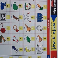 Melissa  Doug Write-a-mat Alphabet Phonics Consonants Short Vowels Mat