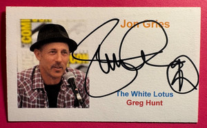 SIGNED JOHN GRIES AUTOGRAPHED 3"x5" INDEX CARD - THE WHITE LOTUS