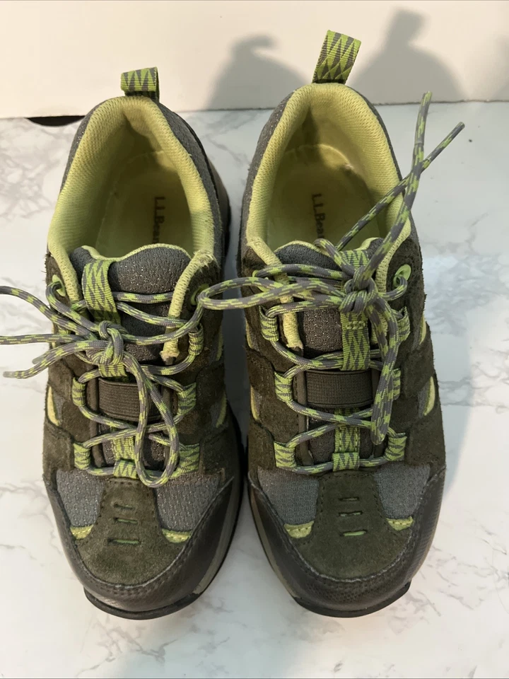 L.L. Zapato Deportivo Bean Trail Model Low Top Senderista Niño Grande Talla 1 Unisex Gris/Verde Foto 3 de 4