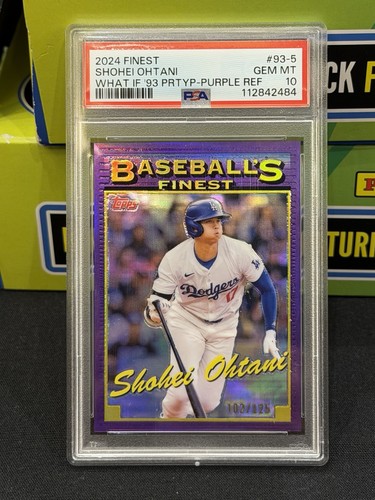 2024 Shohei Ohtani PURPLE REFRACTOR /125  WHAT IF TOPPS FINEST PSA 10 Dodgers