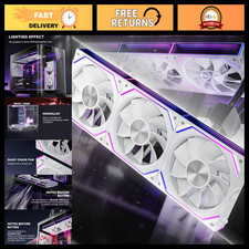 120mm ARGB PWM Case Fan, 1850RPM, 71CFM Airflow, Low Noise, Dual Blade Design, P