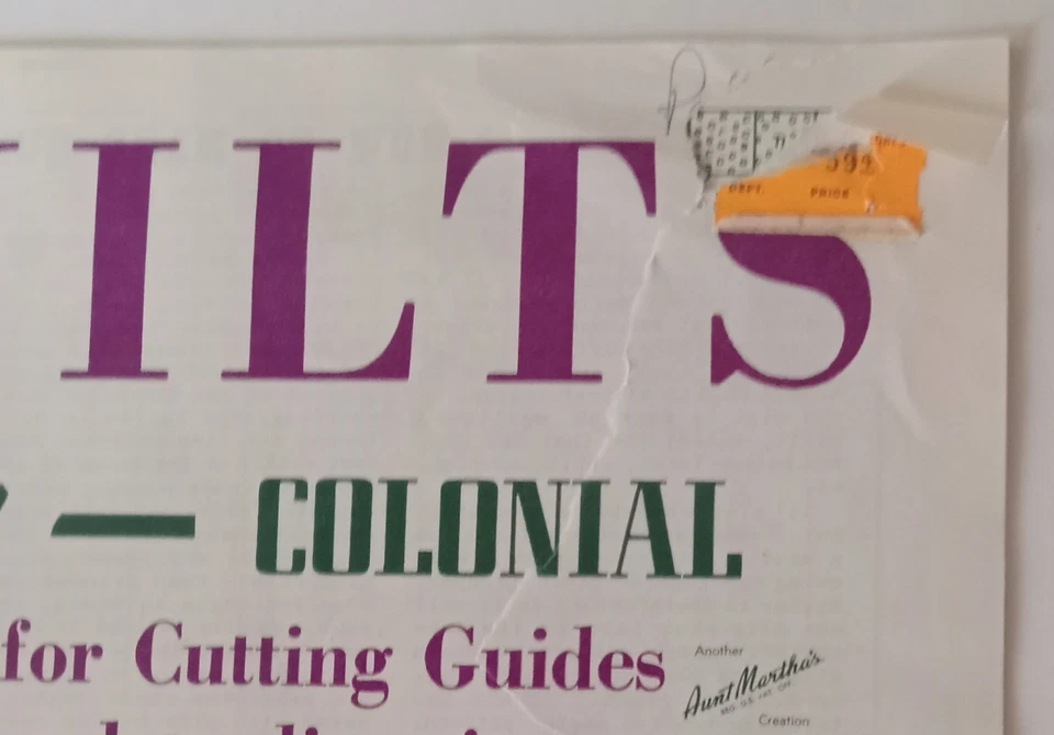 Винтажный No3333 ~ листок тети Марты ~ «Современный колониальный» ~ 15 частей и 4 аппликации - Изображение 3 из 4