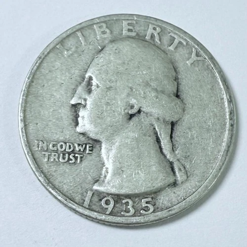 1935 Washington Quarter 90% Silver ~ GOOD DETAILS #4647