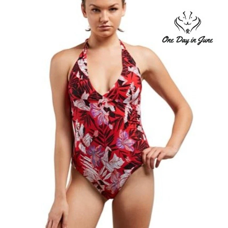 Volcom Junior's Bañador De Una Sola Pieza Para Mujer, Rojo True, S