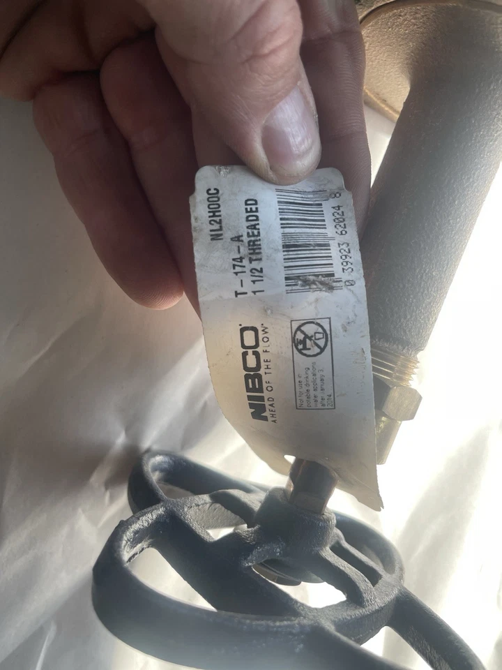 NIBCO T-174-A 1-1/2” FPT Long Stem Full Port Gate Valve NL2H00C 300 Psi NEW - Image 2 of 4