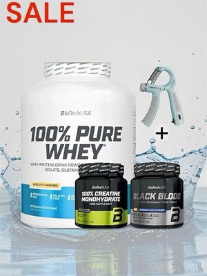 Biotech USA 100% Pure Whey 2270g + Creatine 300 gr + Pre-Workout NoX 340g +Bonus