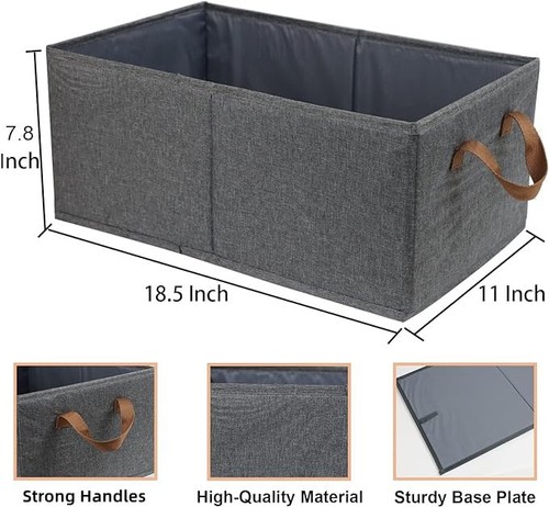Pack of 3 Large Capacity Storage Bins Closet Organizer System, Sturdy Foldabl... - Picture 3 of 7