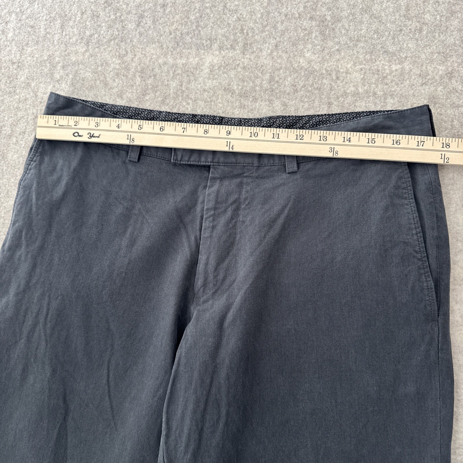 Hugo Boss Chuck Tailored Straight Cotton Pants Gray Mens 34x33 thumbnail 2