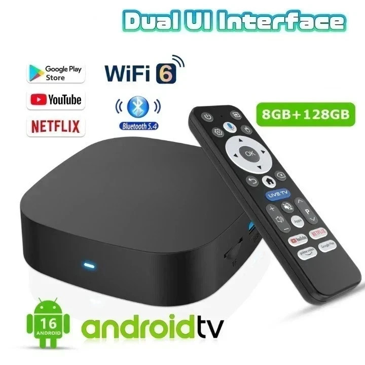 8K 4K Smart TV Box Android Quad Core 8GB RAM 128GB WiFi Medi