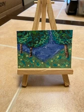ACEO Original Acrylic Painting Landscape Abstract Art Card ATC Scenery 9