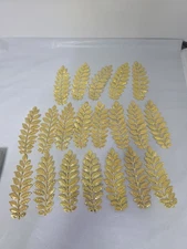 Metal Stampings Pressed Steel Leaves 3.5” Branch Gold Tone Crafts  Design(20 Pk)