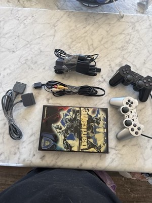 Sony PlayStation 2 Slim Console Transformers Cover w/ Cords & 2 Controllers