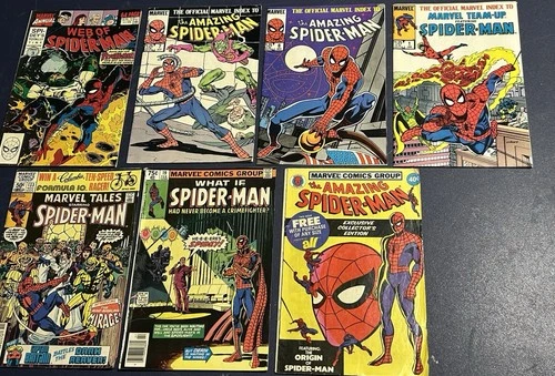 Spider-Man Comic Lot (Annual, What If #19, Marvel Tales, Index) Vintage Bundle