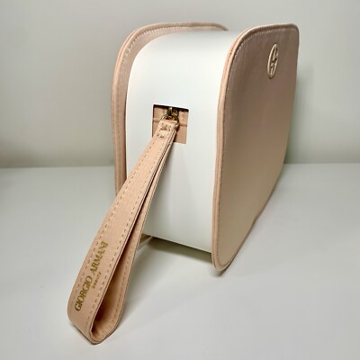 GIORGIO ARMANIベージュ ウォッシュドレザーボストンバッグ イタリア Giorgio Armani Beauty Pouch Blush Pink Bag Cosmetic Toiletry Case