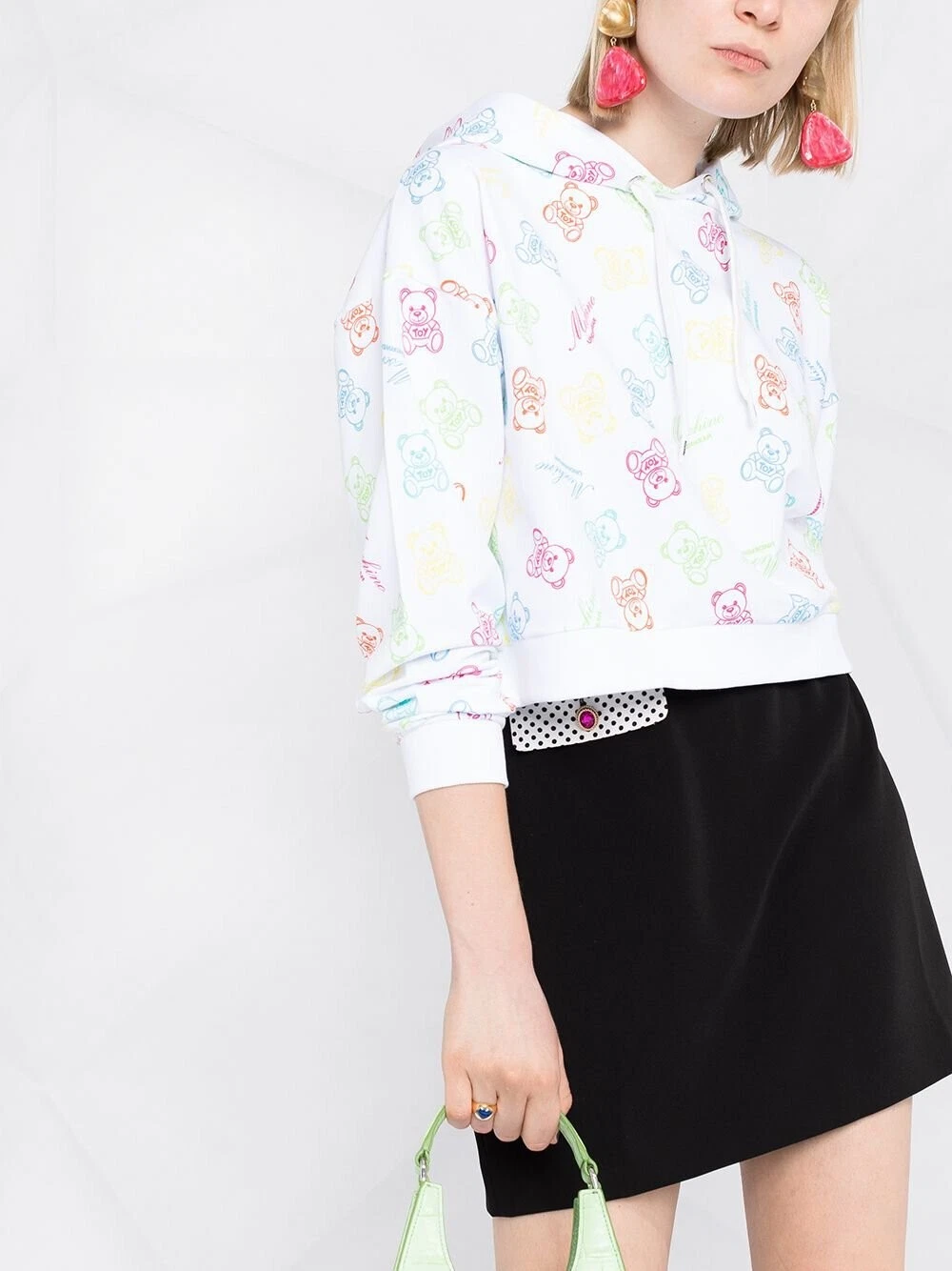 Felpa con cappuccio Moschino intimo cropped taglia L UK 12