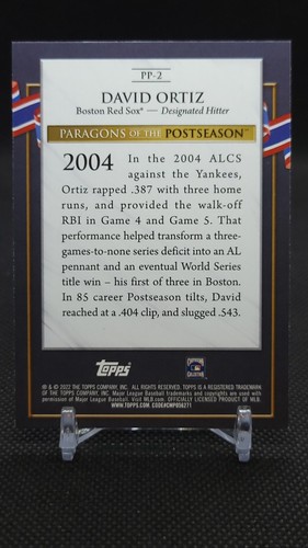 2022 Topps Update David Ortiz #PP-2 Paragons of the Postseason 2004 Red Sox - Picture 2 of 2
