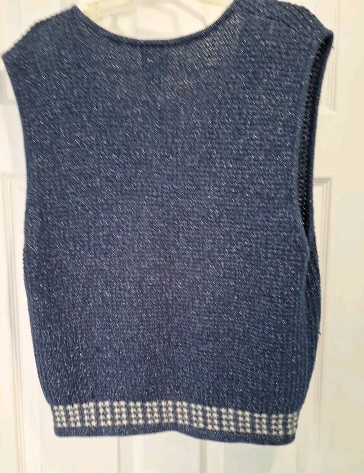 Colete Koret City Blues Petites Azul Brilhante com Zíper Antigo Feriado Tamanho Grande - Imagem 4 de 4