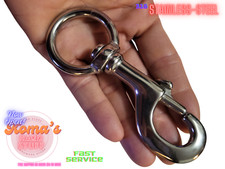 Stainless Steel Swivel Eye Snap Hook 5" long 2" Eye 2 Pack 300 SWL