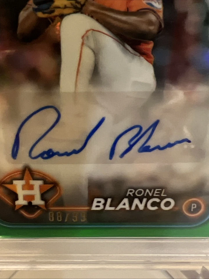 2024 Topps Chrome Update - Ronel Blanco Auto - Green Refractor 88/99 PSA 10 - Image 2 of 3