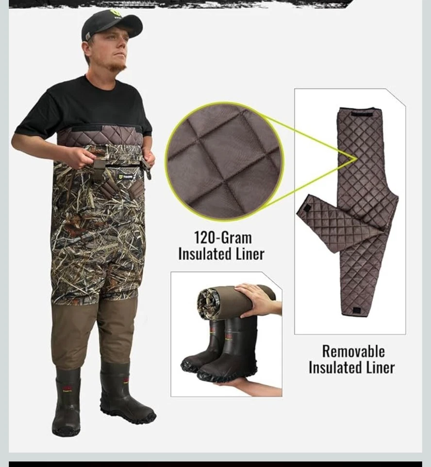 TIDEWE. Breatheble hunting waders Heated Removable Insulated 1200G SIZE 8 - Image 2 of 4