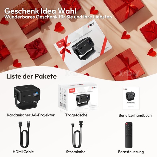 Mini Beamer HD 5G WiFi Projektor 4K Heimkino Automatische Hindernisvermeidung - Bild 16 von 16