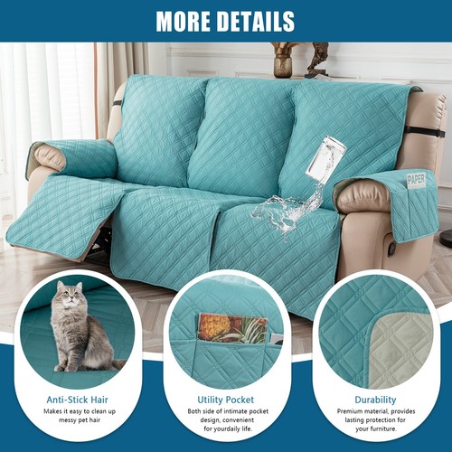 Waterproof non-slip sofa cover recliner 3 seats, furniture protection decoration - Picture 55 of 94