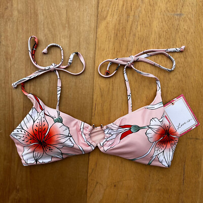 ONEILL GUINEVERE BRALETTE FLORAL HIBISCUS BIKINI TOP Women s sz M Lined NWT