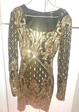 Privy Black Gold sexy little black dress Small celebrity -style MAKE OFFER