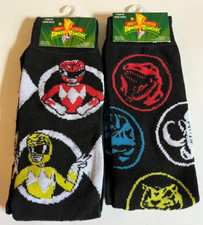 NEW POWER RANGERS CREW SOCKS SHOE SIZE 6-12 1 or ALL 1 SHIP