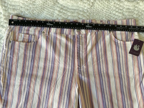 GLORIA VANDERBILT Amanda capri donna taglia 22W nastro rosa/striga schermo - Foto 3 di 19