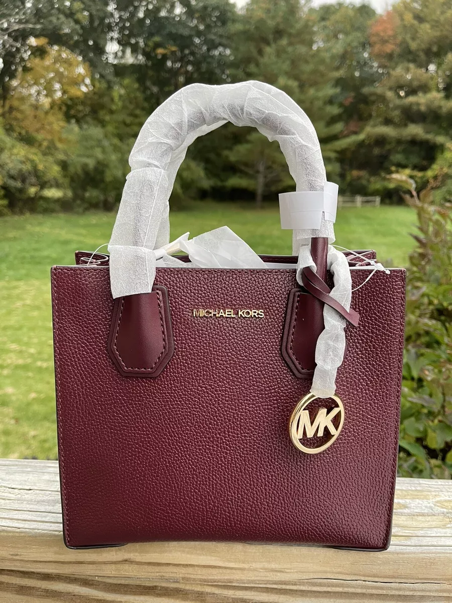 Michael Kors Mercer Medium Messenger Satchel Crossbody Merlot