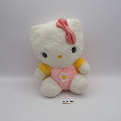 Hello Kitty C2911B Sanrio Smiles Pink Flower Plush 6'' Stuffed Toy Doll Japan
