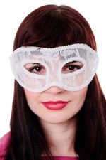 Maschera Veneziana Uomoa Mezza Bianco Pizzo Ballo IN Gotico LS-002