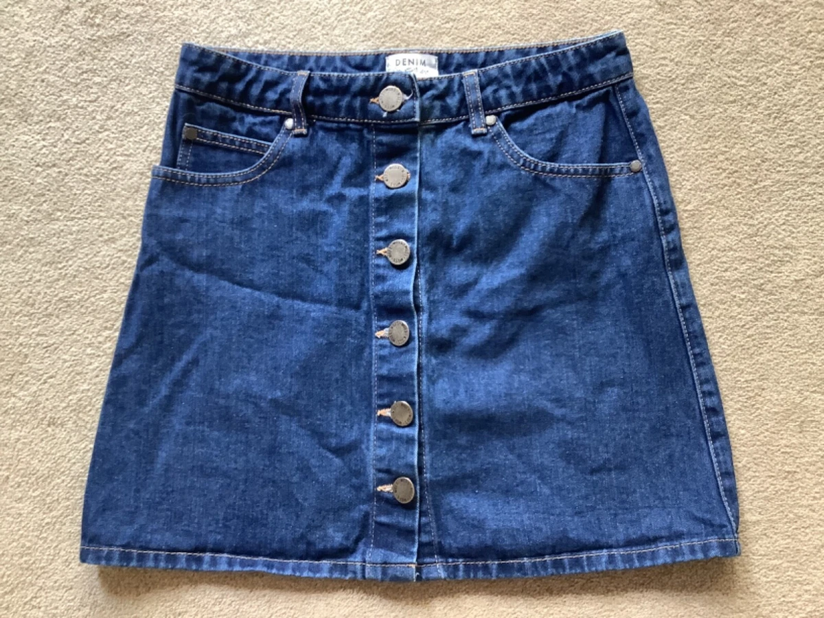WOMENS Warehouse short denim skirt size 10 button front eBay